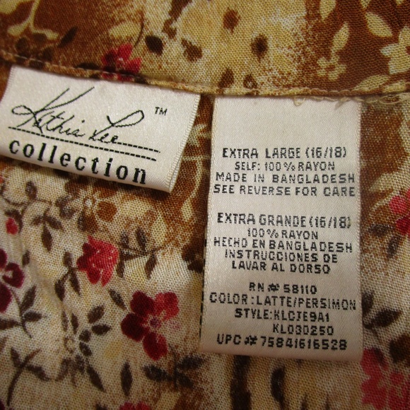 Kathie Lee top 100% Rayon button down Extra Lg - Picture 8 of 8